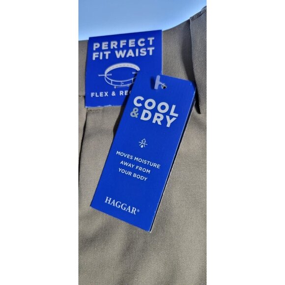 Haggar Mens Performance Comfort Flex Waistband Wrinkle Free Dress Pants Size 32 - Picture 3 of 11